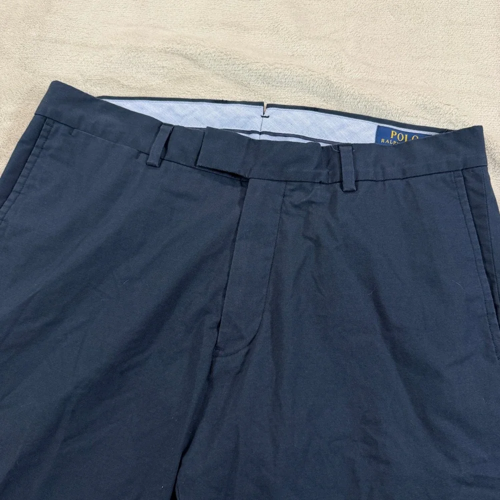 Polo Ralph Lauren Mens 32x34 Tall Slim Fit Chino Pants Navy Blue Stretch Casual
